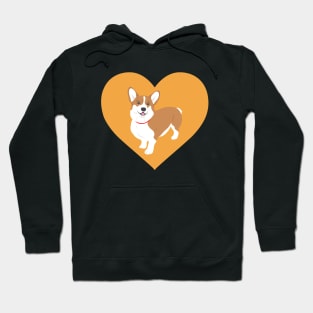 Corgi In A Yellow Heart Hoodie